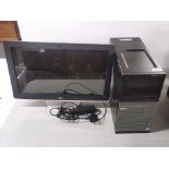 A Dell Optiplex 7010 desktop tower together with a Dell screen, serial no. CZ-0T635P-74263-08Q-