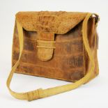 A vintage crocodile skin handbag, W. 26cm. H. 20cm.