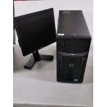 A Dell PowerEdge T310 desktop tower serial no. 7HZC25J, together with a Dell screen.