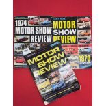 Three copies of The Daily Mail motor show review for 1968, 1970 and 1974.