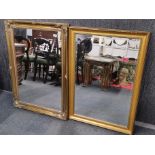 Two gilt framed mirrors, 75 x 107cm.
