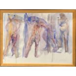 Margaret Gauss-Keown (British) framed watercolour titled 'Nude study 1', frame size 81 x 62cm.