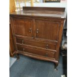 A 1920's mahogany two door and two drawer cabinet, W. 100. H. 102cm.