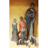A group of four Soul Journeys figures of African tribal characters, tallest 39cm. together with four
