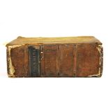 An early leatherbound book of common prayer and sacraments c.1739.