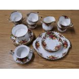 A quantity of Royal Albert tea china (1st quality), a sandwich plate, six side plates, six cups,