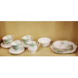 A very pretty Shelley tea set comprising of six cups, six saucers, six plates, a sandwich plate,