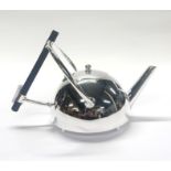 A Christopher Dresser style silver plated teapot, spout to handle L. 28cm.