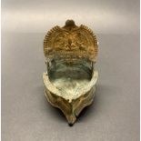 An early Tibetan / Nepalese Buddhist copper-bronze shrine oil lamp, 9 x 11 x 13cm. Prov. Estate of