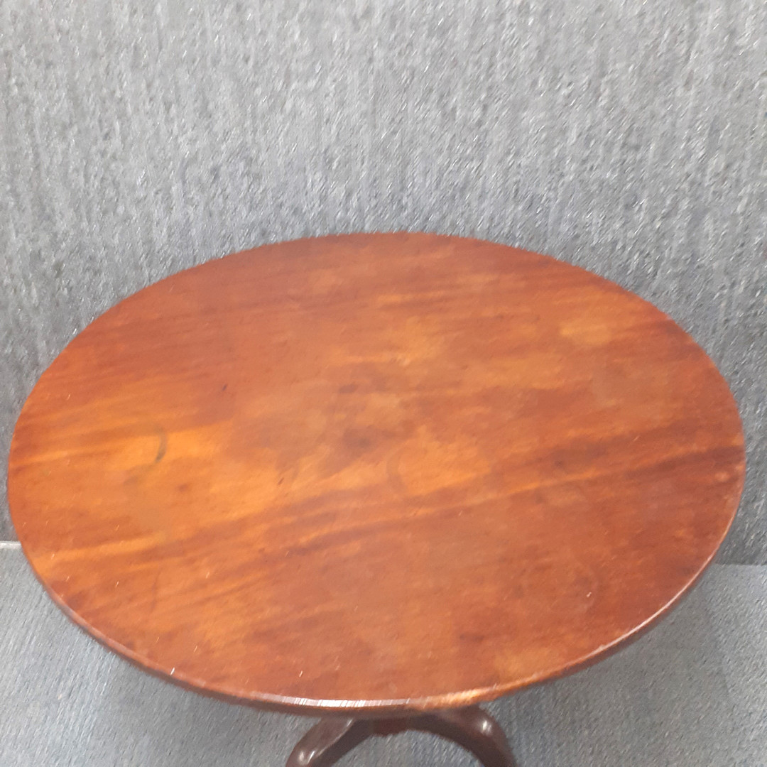 A Georgian mahogany tripod leg, tilt top tea table, H. 70cm Dia. 79cm. - Image 2 of 2