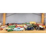 A group of mixed die cast vehicles.