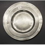 Two large early pewter plates 17th/ 18th century, largest Dia. 47cm. Prov. Estate of the late Dr.