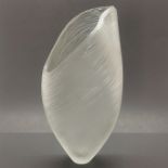 A signed Laura Birdsall (2004) handmade glass vase, H. 30cm.