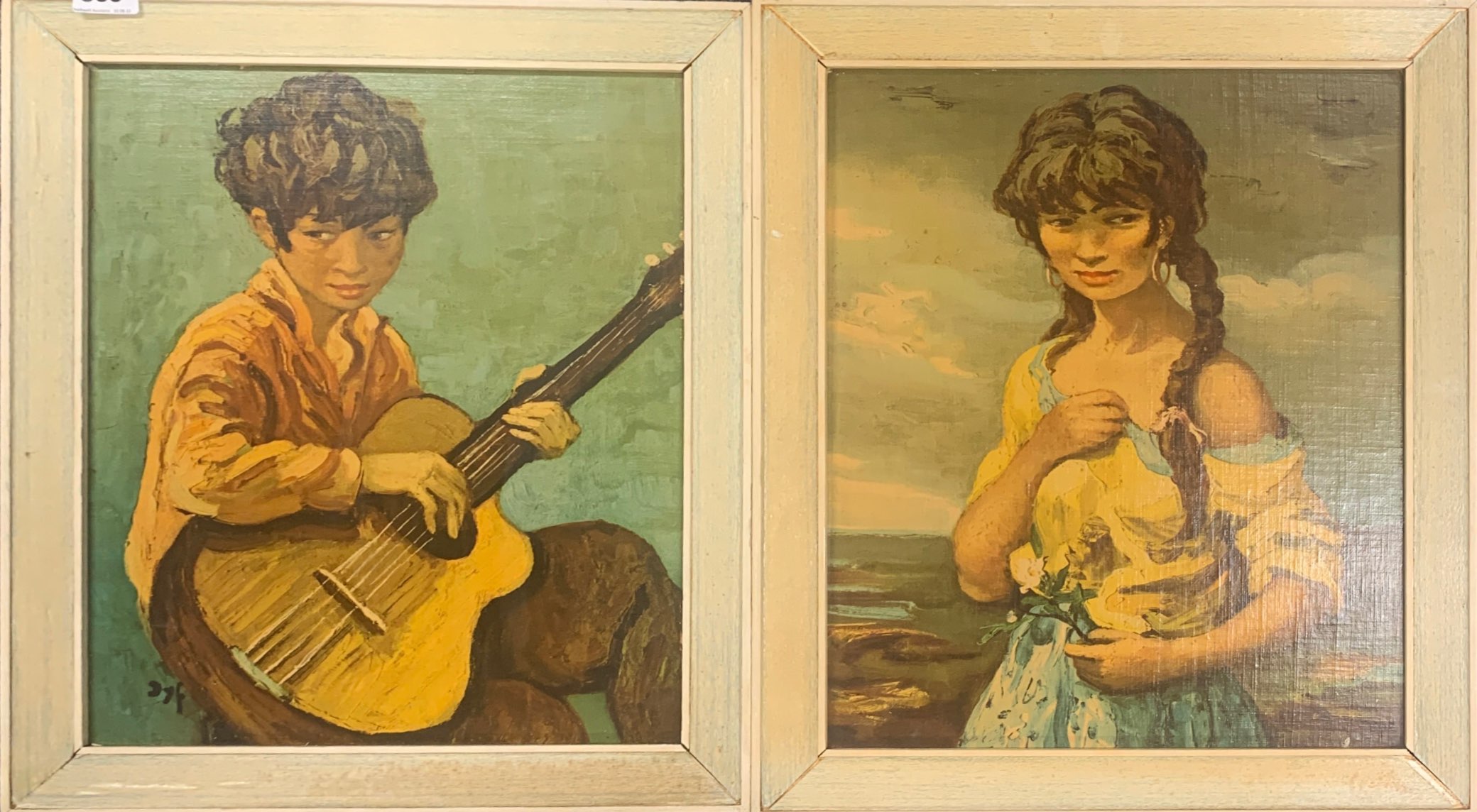 A pair of 1970's framed prints after Marcel Dyf, frame size 45 x 52cm.