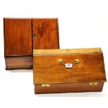 A antique mahogany stationary cabinet, W. 36cm. H. 39cm. together with a further mahogany cabinet,