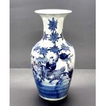 A 19th / early 20th century Chinese hand painted porcelain vase, H. 38cm.