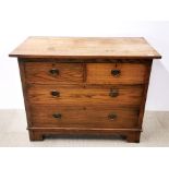 A Victorian four drawer oak chest, 107 x 53 x 80cm.