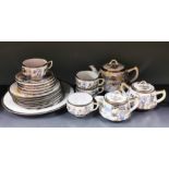 A Japanese porcelain part tea set.