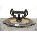 A 19th century cast iron boot scraper, W. 37cm.