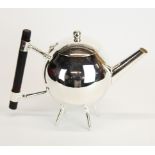 A Christopher Dresser style silver plated teapot, H. 14cm.