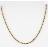 A hallmarked 9ct yellow gold chain, L. 41cm.