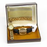 A gent's vintage Longines wristwatch, together with a ladies' gold plated Seiko wristwatch.