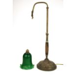 An early 20th century desk lamp (requires re-wiring) H. 62cm.