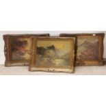 Three 19th century gilt framed Highland prints, frame size 77 x 59cm.