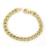 A heavy hallmarked 18ct yellow gold chain bracelet, L. 22cm.