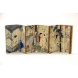 A Chinese folding book of erotic pictures, 18.5 x 9.5 x 3cm.