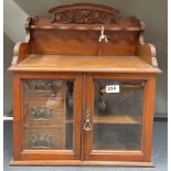A Victorian mahogany smoker's cabinet, W. 44cm, H. 49cm.
