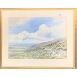 Frank Egginton (Irish): A gilt framed watercolour of Dingle from Connor Pass, County Kerry, frame