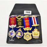 A group of four silver gilt and enamelled R.A.O.B. medals.
