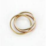 A Hallmarked 9ct gold Russian wedding ring, (F).