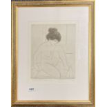 Francis Kelly: A framed, pencil signed artist proof engraving 'Footbath', frame size 42 x 53cm.