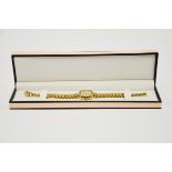 A 925 silver gilt and natural white zircon wristwatch.