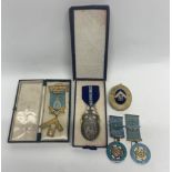A group of silver and enamelled Masonic medals.