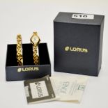 A ladies' Lorus gold plated wristwatch and matching bracelet.