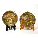 A pair of fine 19th century Japanese hand painted satsuma dishes, Dia. 18cm.