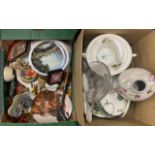 Two boxes of mixed china.