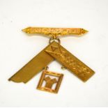 A 9ct gold Masonic medal with 9ct bar.