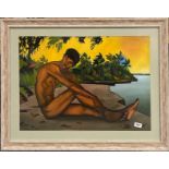 A framed limited edition 4/20 artist proof lithograph entitled 'Banks of the Mekong' by Douglas