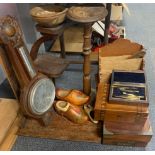 A quantity of antique wooden boxes etc.