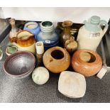 A quantity of Studio pottery and stoneware items.