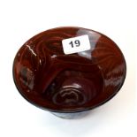 An attractive Fellerman signed art glass bowl, Dia. 15cm, D. 8cm.