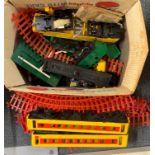 A vintage battery operated train set.