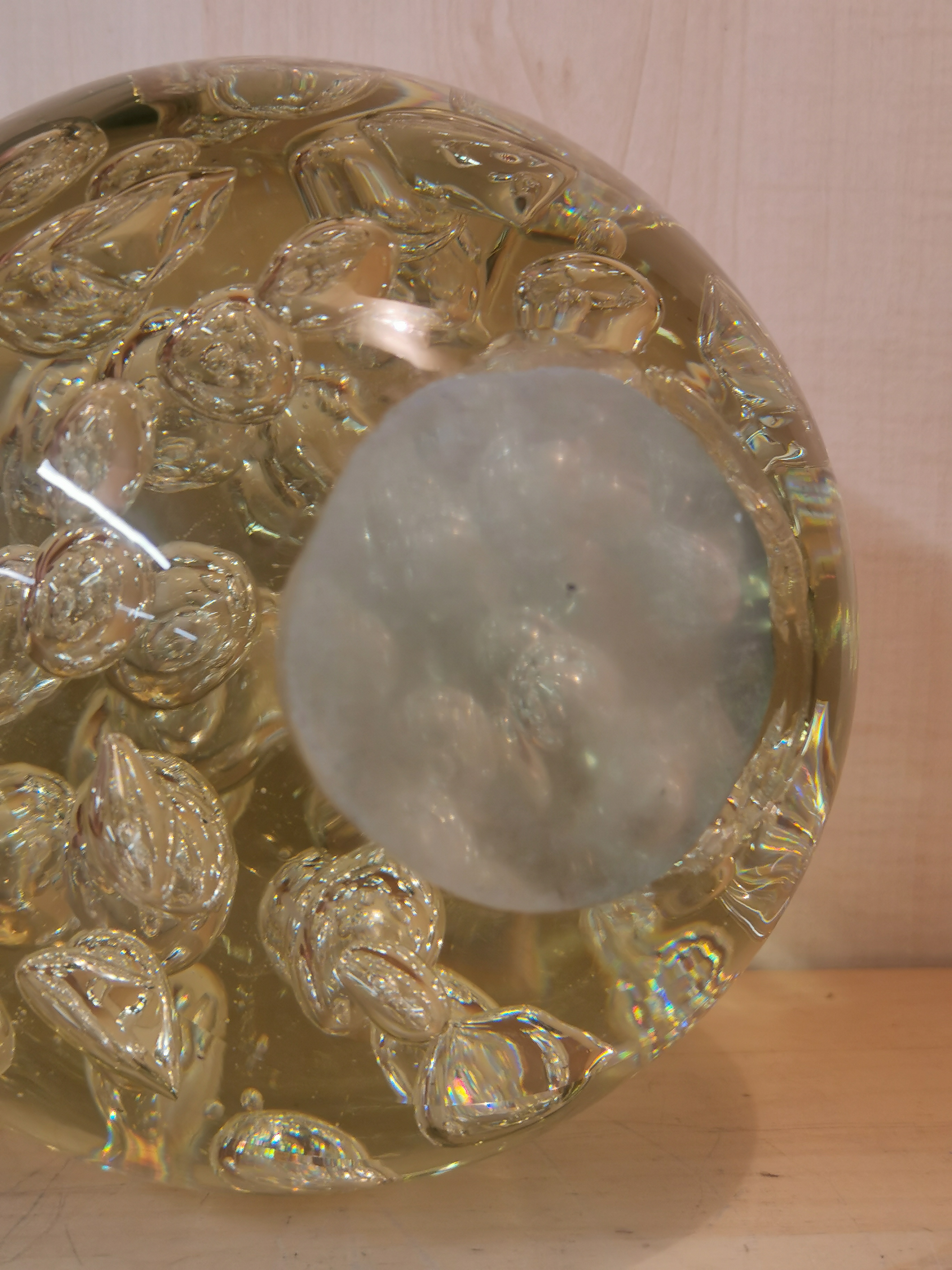 Two large glass bubble paperweights, largest Dia. 17cm. - Image 3 of 3