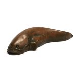 A Small Chinese cast bronze figure of a catfish, L. 6cm.