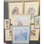 A group of good quality framed prints, largest 58 x 67cm.