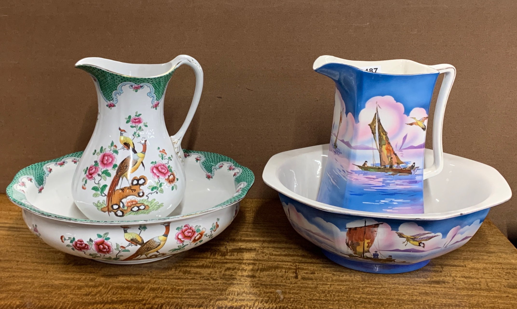 Two early 20th century jug and bowl sets.